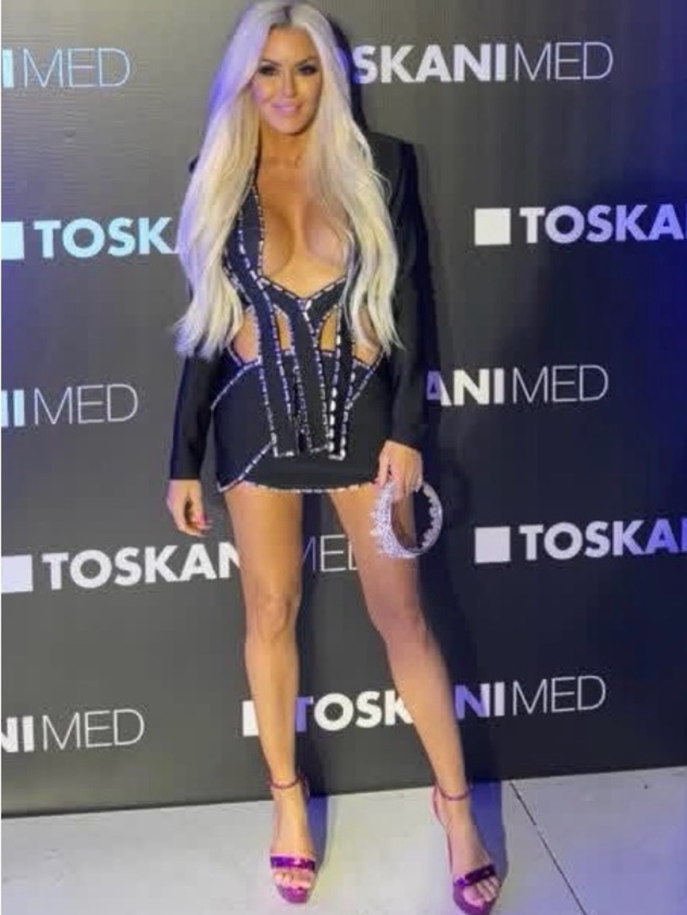 JESSICA BARA RENO LONG SLEEVE CUT OUT BLAZER AND MINI SKIRT TWO PIECE SET
